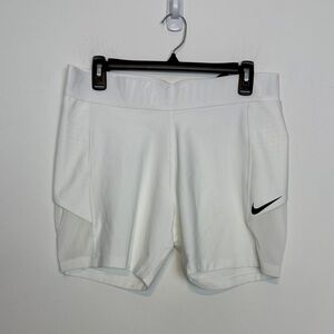Nike Women's Dri-FIT Court Tennis Shorts. White. 5 Inch Inseam. Size XL. NWT.